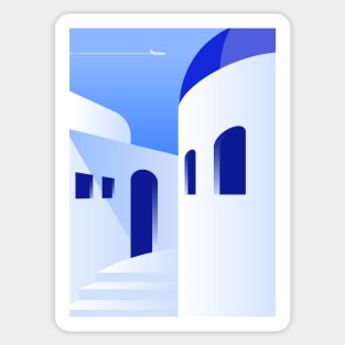 Boho travel art. Santorini, Greece #2 Sticker